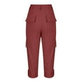 thumbnail image 5 of Catégorie de Produits Pantalons Décontractés pour Femmes Titre de Produit Été Pantalons Capris Décontractés pour Femmes Pantalons Courts Taille Haute Confortables avec Poches Pantalons de Survêtement, 5 of 5