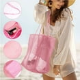 thumbnail image 5 of Gustave Mesh Tote Beach Bag for Women Summer Casual Hobo Pool Bags Large Foldable Sandproof Shoulder Handbag for Travel Beach Picnic Vacation - Black, 5 of 10