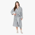 thumbnail image 7 of Tirrinia Women's Plush Soft Robe - Fluffy, Warm, and Fleece Sherpa Shaggy Bathrobe for Ultimate Comfort, Machine Washable, Large Size, Grey, 7 of 7