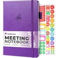 thumbnail image 1 of Cuaderno reuniones Clever Fox: Organizador trabajo y negocio - Agenda, notas, tareas - Bloc gestión proyectos y reuniones - Sin fecha, A5 - Morado, 1 of 3