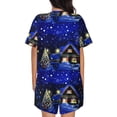 thumbnail image 3 of Kdxio Christmas Night Print Pajamas Sets for Women Short-Sleeved Pjs with Lounge Shorts Two Piece Sleepwear S-4XL, 3 of 8