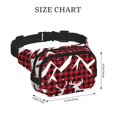 thumbnail image 4 of Fotbe Christmas Buffalo Plaid Cangurera Cuadrada con Estampado de Doble Capa, Bolsa de Cintura Ajustable Mini para Hombres y Mujeres, 4 of 9