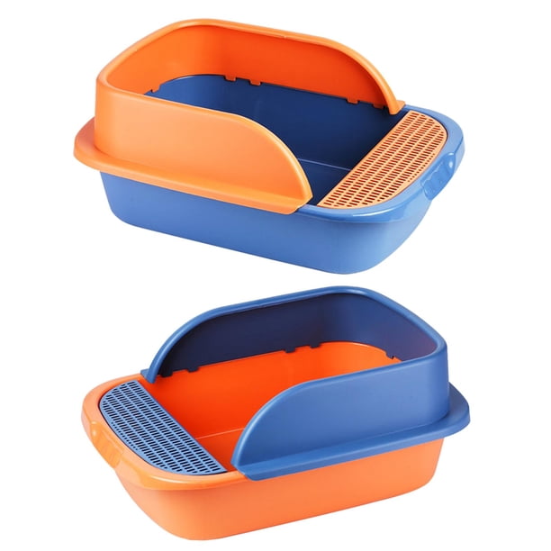 Caja de arena para gatos Yinane 2 piezas borde alto desmontable Bandeja duradera para perros