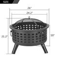 thumbnail image 4 of 26" Wood Burning Fire Pit for Outside, Premium Round Steel Fire Pit w/Flame-Retardant Lid, Metal Fire Pit w/Poker, Multifunctional Heater/Grill/Ice Pit for Backyard Patio Garden BBQ Grill, S1774, 4 of 8
