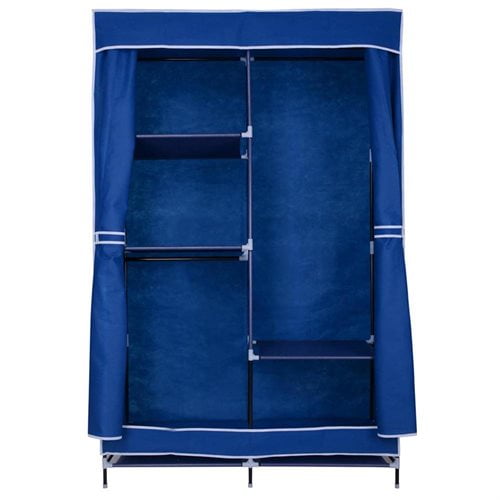 42" Portable Fabric Closet Organizer Wardrobe Storage Rack Blue