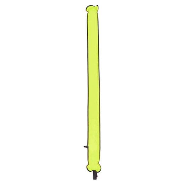 Eigraketly Boya inflable de 150x15cm, tubo de señal, sellado submarino, deportes acuáticos, salchicha, nailon, marcadores de buceo Deportes acuáticos Amarillo fluorescente
