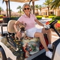 thumbnail image 3 of Golf Cart Seat Covers for 2 Seater,Santa Claus Microfiber Cart Seat Towel Blanket,Christmas Ball Christmas Tree Painting Absorbent Breathable Non Slip Bench Seats Protector for Golf Course 51"x31", 3 of 9