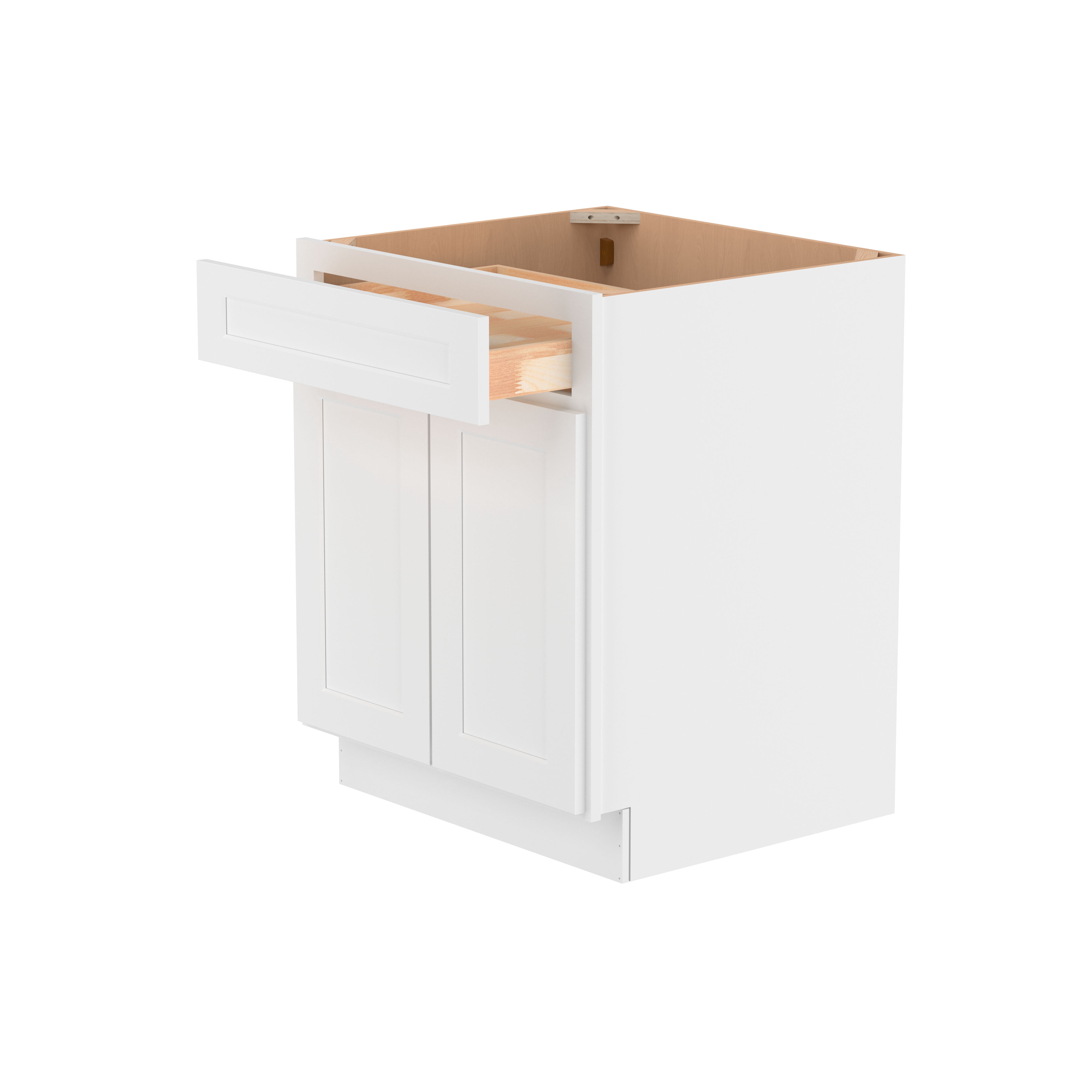 Furinno Shaker Drawer Base Kitchen Cabinet with 2-Doors, Ready to Assemble, 24 D x 27 W x 34.5 H, White