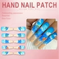 thumbnail image 2 of RAGUPEL 24Pcs Glue on Nails for Women,Hand-Drawn Design Square Press on Nails,Beachfront Cute Press on Nails,Press on Nails Long for Party,Daily Life,Taking Pictures,Dating,Style1, 2 of 7
