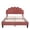 Bean Paste Red, variant on IVV Modern Velvet Bed, Full Size Upholstered Platform Bedframe with Flower Style Padded Headboard, 660lbs Capacity, Easy Assembly, Beige