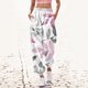 thumbnail image 3 of Gibobby Pantalones de invierno para mujeres Pantalones de chándal con estampado inferior para mujer Bolsillos Cintura alta Deportivo Gimnasio Ajuste(Blanco,CH), 3 of 4