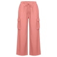 thumbnail image 7 of Axiiglly Women's Pants Casual High Waist Stretchy Pants Solid Color Work Out Trousers Gifts for Women S-2XL, 7 of 7