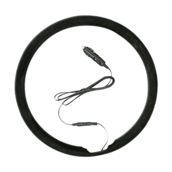 Nishiyuenyi Generic Heated Steering Wheel Cover 14.5-15 inch 12V Easy Installation Suede