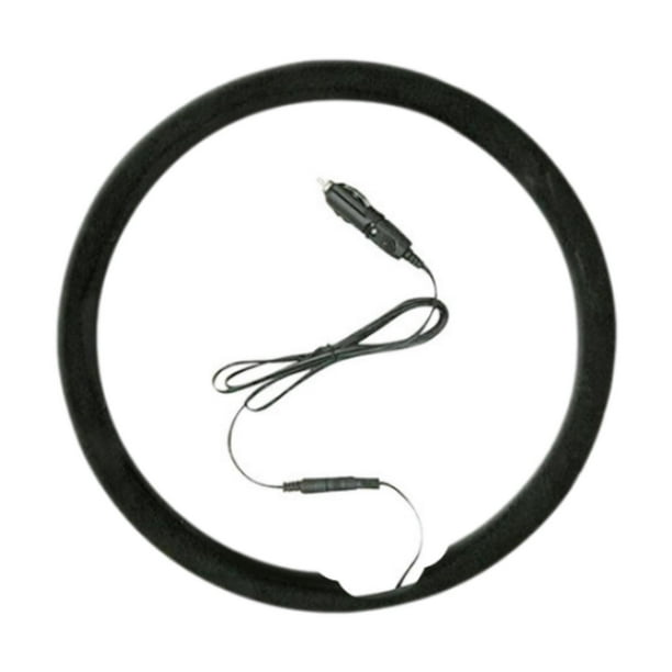 Cubierta del volante del auto,Cubierta universal del volante con calefacción 12V,El volante del volante de 14.5 a 15 pulgadas,Accesorios automáticos Protector de calentamiento a
