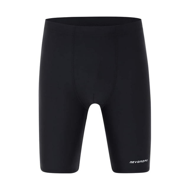 Swim Jammers DEVOROPA para niños, corte ajustado, UPF 50+, color negro XS