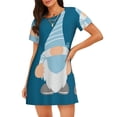 thumbnail image 1 of Balery Nurse Doctor Gnomes Camisón de manga corta con cuello redondo para mujer, cómodo y elegante., 1 of 6