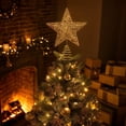 thumbnail image 4 of Christmas Tree Topper 8 Inch Glitter Star, Blue Wireframe Christmas Tree Star Decorative Holiday Tree Top for Home Xmas Party Christmas Tree Decorations, 1 Pack, 4 of 6