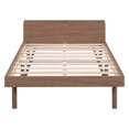 thumbnail image 5 of TICOZE Walnut Twin Platform Bed with USB Charging Port & Storage Headboard - Modern Design with Built-in USB, No Box Spring Needed, Space Saving Bed Frame, 5 of 10