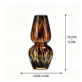 thumbnail image 3 of Tortoiseshell Gourd Glass Vase, Brown Leopard Print Decorative Bud Vase for Dried Flowers, Fall Table Centerpiece Decor for Home Shelf Bedroom, 3 of 8