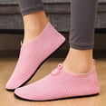 thumbnail image 5 of CIENVNSTG Unisex Honeycomb Textured Decorative Buckle Barefoot Water Shoes Quick‑Dry Non‑Slip Translucent Sole Aqua Socks Slip‑On Breathable Footwear for Beach Swim Surf Pink 42, 5 of 7