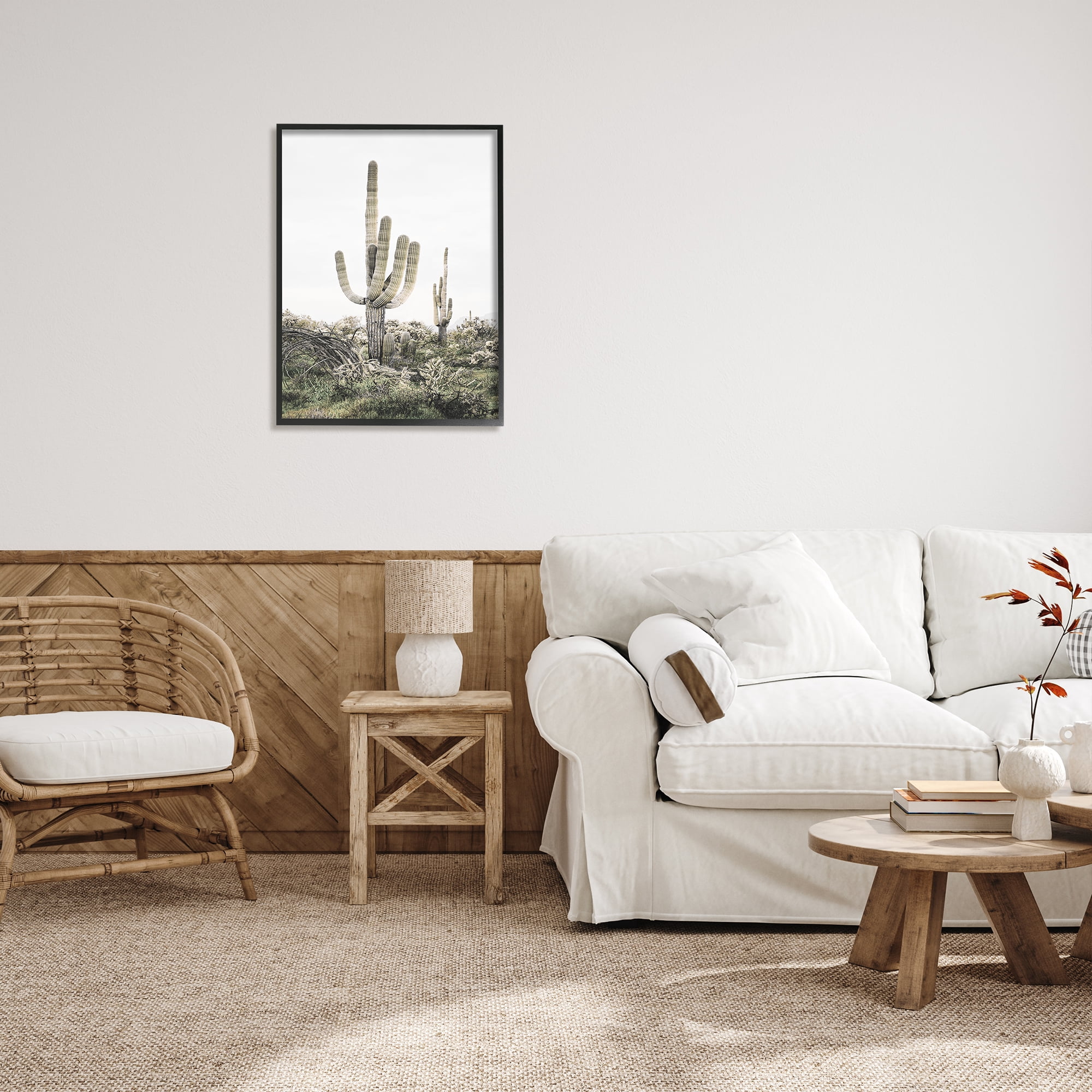Stupell Industries Desert Landscape Cacti Botanical & Floral Photography Black Framed Art Print Wall Art, 24 x 30