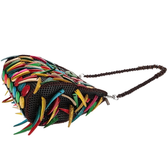 IBASETOY 1Pcs Multi-colored Fringe Purse Crossbody Daily Use Vintage Style for Women