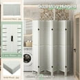 thumbnail image 5 of Jaxpety 67" Tall 6 Panel Room Divider Folding Louver Privacy Screen Partial Partition, Aged White, 5 of 16