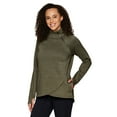 thumbnail image 3 of RBX Active Women's Zip Mock Neck Wrap Fleece Pullover Sweatshirt With Pockets, 3 of 9