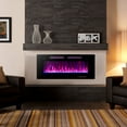 thumbnail image 3 of Giantex 42/50/60/72 Inches Ultra-Thin Electric Fireplace, Wall-Mounted & Recessed Fireplace Heater w/Smart APP Control, Alexa, Decorative Crystals, Dual Control & Overheat Protection, 750W/1500W, 3 of 10