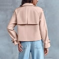 thumbnail image 4 of Ruimatai Women's Casual Double Breasted Cropped Trench Coat Raglan Sleeve Loose Fit Short Jacket Outerwear with Pockets Solid Color, 4 of 9