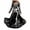 a12-Black, variant on Women Gothic Maxi Dress Long Sleeve V-Neck Halloween Skeleton Print Costume Dress for Party Cosplay White Size XXXXXL