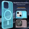 thumbnail image 4 of TEMOGU-Designed for iPhone 13 Case & iPhone 14 Case with Magnetic [13 FT Military Drop Protection] [Compatible with Magsafe] Slim Translucent Shockproof with Anti-Fingerprint Phone Case, Lake Blue, 4 of 4