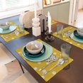 thumbnail image 3 of Yellow Bee Placemats 12x18 Inch Set of 4, Polka Dots Yellow Table Place Mat Summer Seasonal Washable Table Mats Decorative Linen Fabric Table Mat for Dining Table, 3 of 6