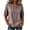 Brown, variant on Women's Notch Neck Blouse 3/4 Blouson Sleeve Solid Color Ruched Front Button Down Loose Fit Classic Style Casual Elegant Top
