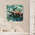 thumbnail image 4 of 14 Inch Wall Clock Battery Operated Square Clock for Office, Kitchen, Outdoor, Living Room,Funny Sea Turtle Coral Reef Underwater World Creative, 4 of 4