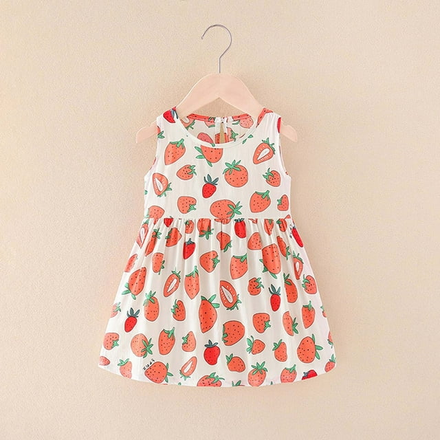 LSLJS Robe d'Été Bohème Sans Manches pour Tout-Petit Fille, Robe à Imprimé Graphique, Tenue Petite Fille, Vacances d'Été ( 5-6 Ans, Rouge )