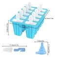 thumbnail image 4 of Molde para paletas de hielo DIY Silicona 10 ranuras Bandeja de helado Hecho a mano Reutilizable Freeze Postre Maker, Azul Guardurnaity HA004566-02, 4 of 7