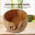 thumbnail image 2 of Crochet Bowl Large Wooden Yarn Bowls with Holes Handmade Round Crochet Yarn Holder Knitting Crocheting Accessories Kit Organizer for Knitting Lover, 2 of 5