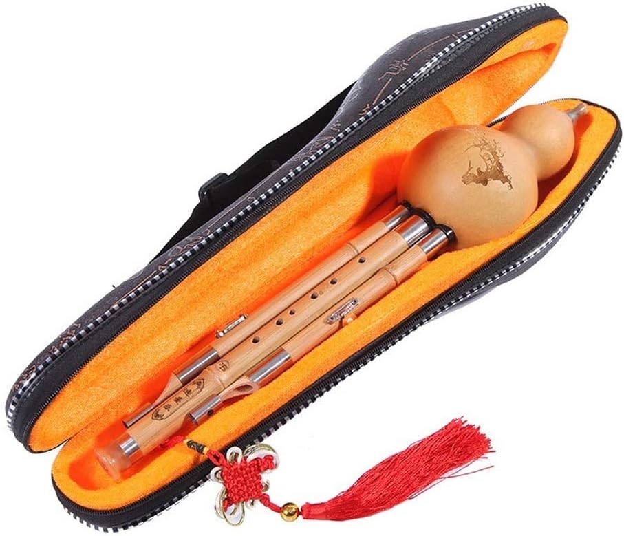 Wooden Gourd Flute, Chinese Musical Instrument Flute, Handmade With Chinese Knot And Storage Box, Ethnic Musical Instrument For Beginners,C Key