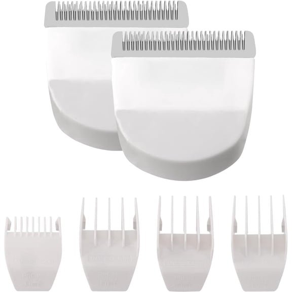 2 Pack Professional Peanut Clipper/Trimmer Snap On Replacement Blades #2068-300 - Compatible with Wahl Peanut Hair Clipper/Trimmer, Black (White 2 Pcs)