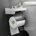 thumbnail image 3 of Wosthever Cajas con soporte para rollos, servilletero, accesorios para teléfono, estante sin perforaciones, estante autoadhesivo para Juegos de accesorios de baño Gris con estilo Gris elegante, 3 of 6