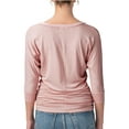 thumbnail image 2 of URBAN DAIZY Women's V-Neck 3/4 Sleeve Dolman Tops All Purpose Staple Draped Tunic with Side Shirring Ruched Shirt Blouse A71_AT5574V Dusty Rose M, 2 of 6
