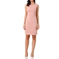 thumbnail image 1 of Vestido sin mangas de corte ajustado de ante sintético para mujer INSPIRE CHIC, cuello barco, talla XL, color rosa, 1 of 6
