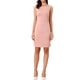 thumbnail image 1 of Vestido de mujer de ante sintético estilo CHIC con cuello barco sin mangas, vestido ajustado L rosa, 1 of 6