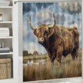 thumbnail image 6 of Orinice Bull Grass Field Bathroom Decor Set Colorful Luxurious Polyester Fabric Fashion Shower Curtain with Hooks for Home Bathtubs Bathroom Decoration 36x72, 6 of 7