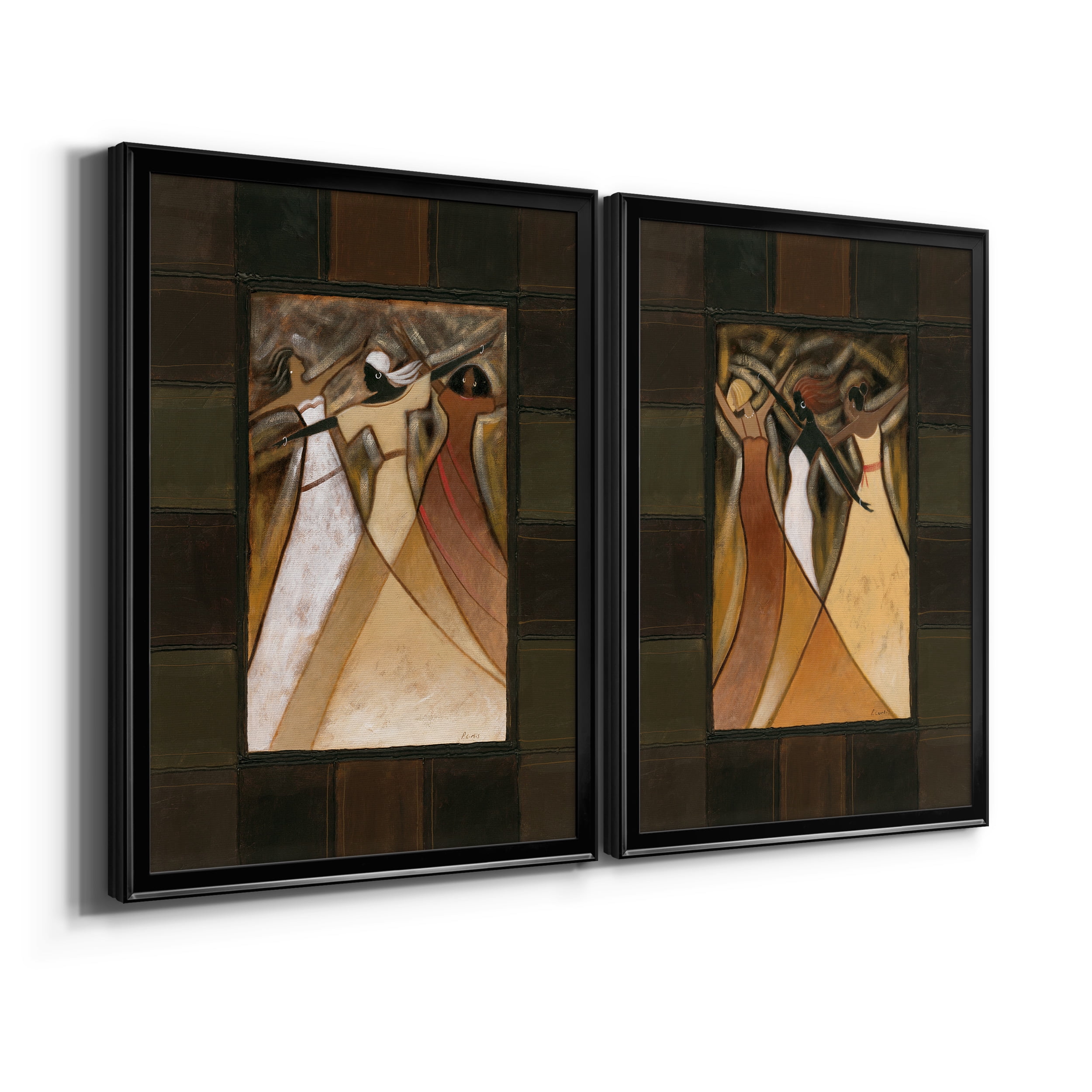 2 Piece Set Divine Grace I Premium Framed Canvas - Ready to Hang - 26.5 x 36.5 Each - Black Frame