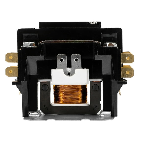 QIFULL Contactor for Air Conditioner with 24V Coil Durable ABS and Copper Black 1 Pole 30 Amp
