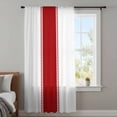 thumbnail image 4 of Red Solid Color Texture Sheer Curtains 72 Inches Long, Simple Red Stripes Light Filering Curtains, Breathable Simi Curtain Privacy Drapes for Living Room Bedroom Lightweight Window Treatment, 4 of 9
