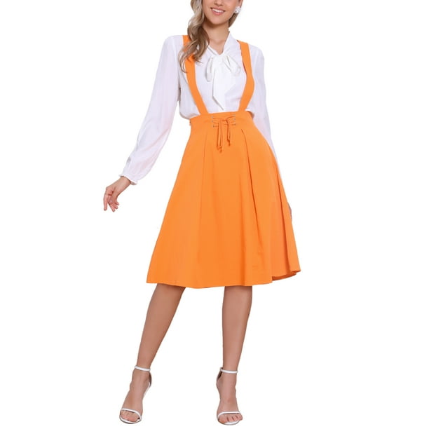 FALDA SUSPENDIDA CUTE PARA MUJERES, CORSÉ DE CINTURA ALTA, FALDA CORTA EN MINI SKIRT XL NARANJA CLARO