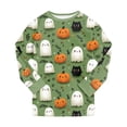 thumbnail image 6 of Kogui Kids Halloween Pajamas Long Sleeve Cute Print Stretch 2-Piece Sleepwear Set Pjs 6T 7T (Green,6-7 Years), 6 of 9